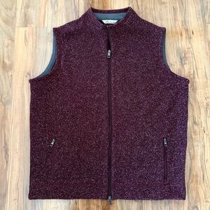 Peter Millar Golf Vest Burgundy Heather Full Zip Mens Size XL